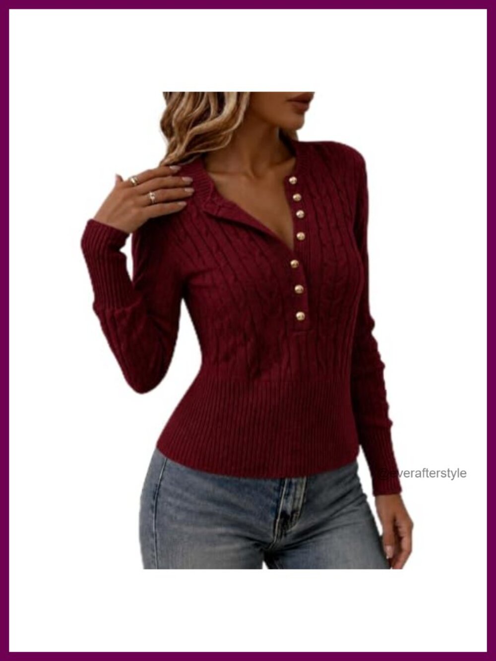 Women's Cable Knit Sweater Button Cropped Long Sleeve Pullover Viscose Blend